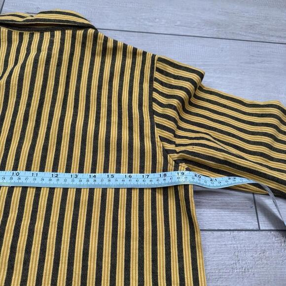 Stüssy Piper Stripe LS Shirt Men Size Small Gold Black Vertical Stripes NWT $95 - Picture 7 of 8